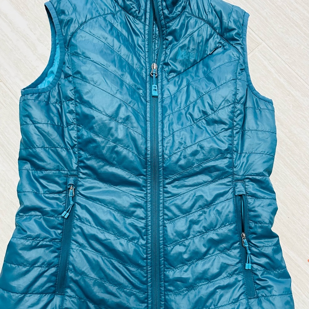 REI Teal Quilted Puffer Vest - Sleeveless Zip Front